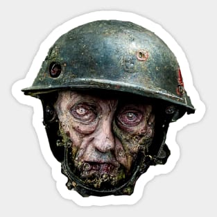 Zombie Nazi Head, WW2 zombie soldier Sticker